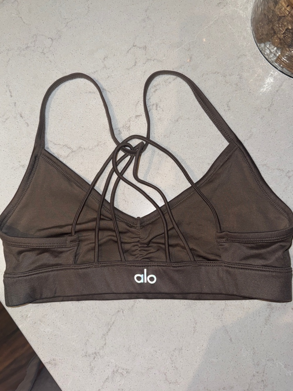 ALO Yoga Brown Taupe Strappy Bralette